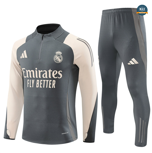 Soldes Max Survetement Enfant Real Madrid 2024/25 gris foncé