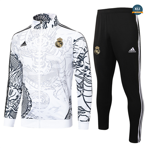 Grossiste Max Veste Survetement Real Madrid 2024/25 Blanc