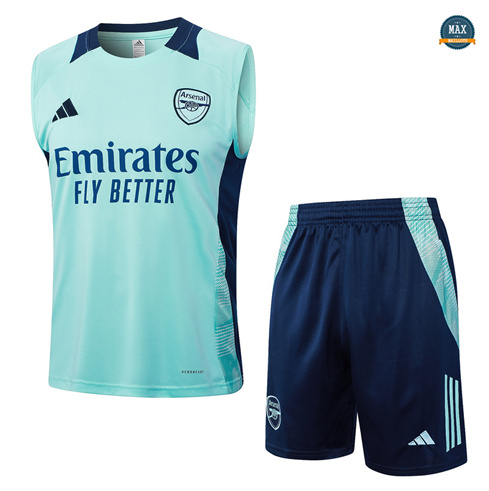 Nouveau Max Maillots Training Arsenal Ensemble Short Débardeur 2024/25 vert clair