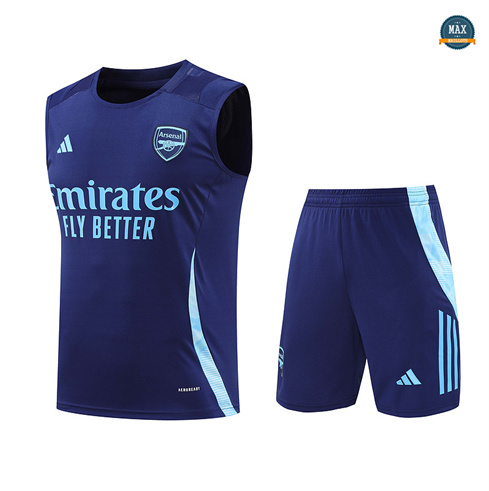 Grossiste Max Maillot Training Arsenal Ensemble Short Débardeur 2024/25 Bleu marine