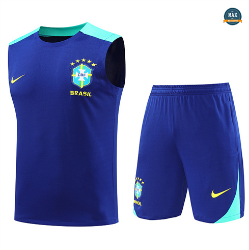 Nouveau Max Maillots Training Brésil Ensemble Short Débardeur 2024/25 Bleu marine