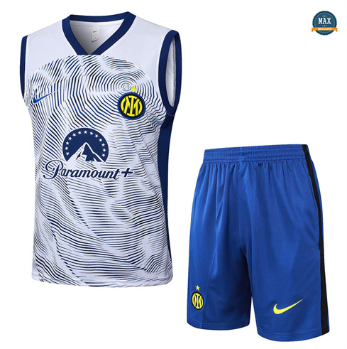 Nouveau Max Maillots Training Inter Milan Ensemble Short Débardeur 2024/25 Blanc