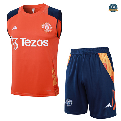 Vendre Max Maillot Training Manchester United Ensemble Short Débardeur 2024/25 Orange