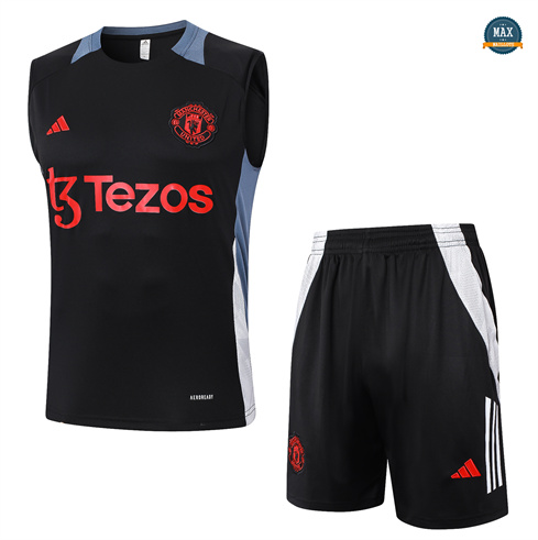 Achat Max Maillots Training Manchester United Ensemble Short Débardeur 2024/25 noir