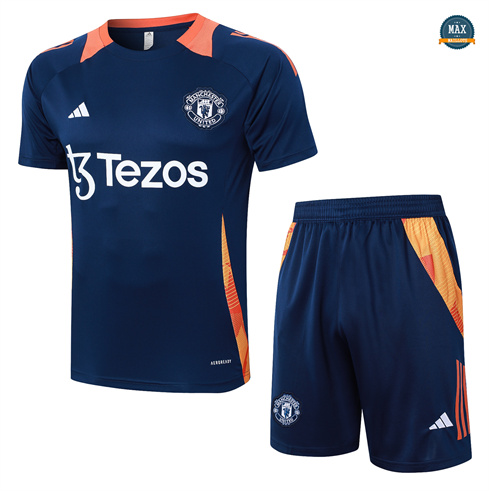 Grossiste Max Maillot Training Manchester United + Short 2024/25 Bleu marine