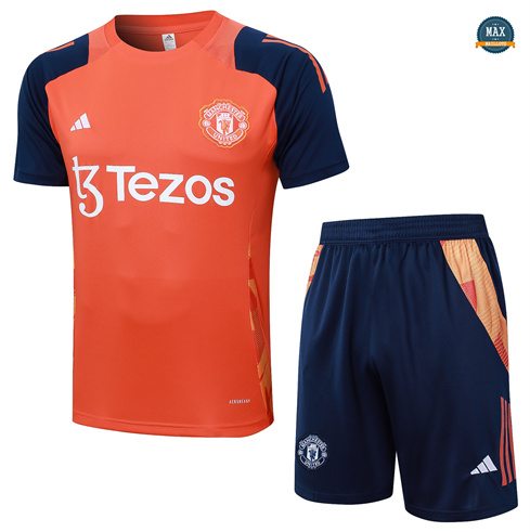 Soldes Max Maillots Training Manchester United + Short 2024/25 Orange