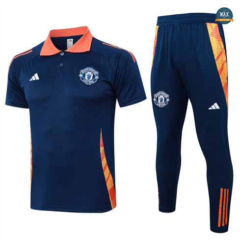 Nouveau Max Maillots Training Polo Manchester United 2024/25 Bleu marine