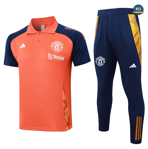 Vente Max Maillot Training Polo Manchester United 2024/25 Orange