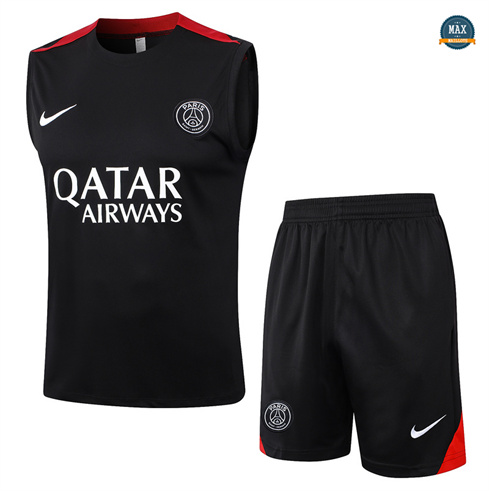 Nouveau Max Maillots Training Paris Paris Saint Germain Ensemble Short Débardeur 2024/25 noir