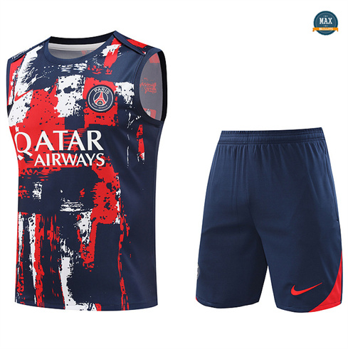 Achetés Max Maillot Training Paris Paris Saint Germain Ensemble Short Débardeur 2024/25 bleu marine