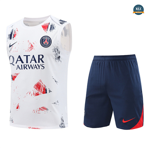 Choix Max Maillots Training Paris Paris Saint Germain Ensemble Short Débardeur 2024/25 Blanc