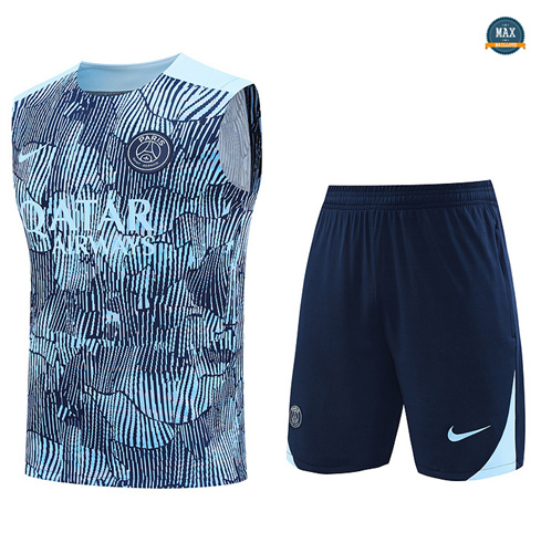 Acheter Max Maillot Training Paris Paris Saint Germain Ensemble Short Débardeur 2024/25 Bleu