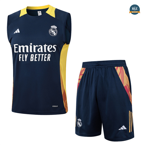 Prix Max Maillot Training Real Madrid Ensemble Short Débardeur 2024/25 Bleu marine