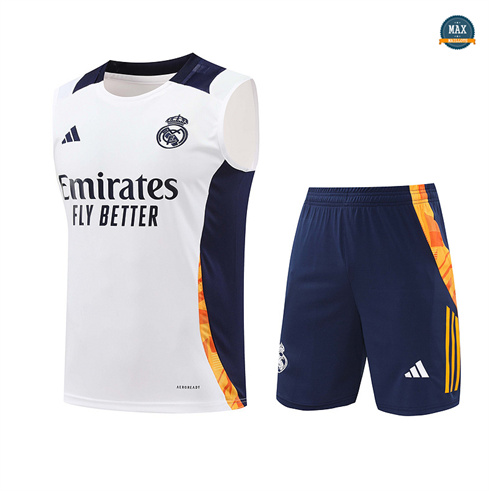 Achat Max Maillots Training Real Madrid Ensemble Short Débardeur 2024/25 Blanc