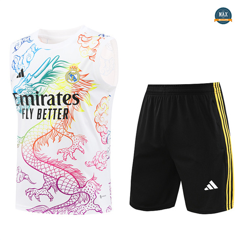 Prix Max Maillot Training Real Madrid Ensemble Short Débardeur 2024/25 Blanc