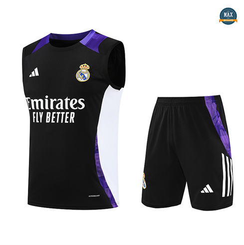 Nouveau Max Maillots Training Real Madrid Ensemble Short Débardeur 2024/25 noir