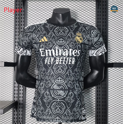 Soldes Max Maillot Player Version 2024/25 Real Madrid special Noir pas cher fiable