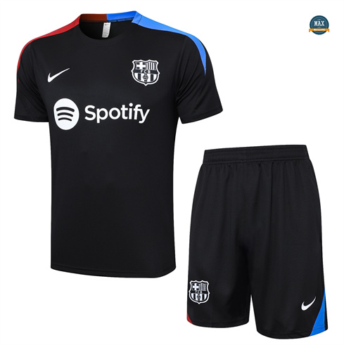 Soldes Max Maillot Barcelone + Shorts 2024/25 Training noir pas cher fiable