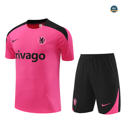 Marque Max Maillot Chelsea + Shorts 2024/25 Training rose pas cher fiable