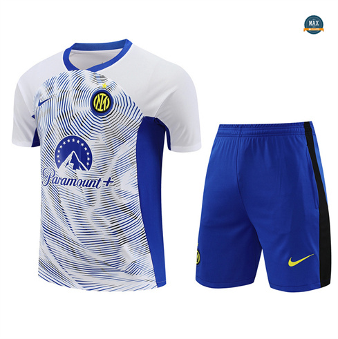 Soldes Max Maillot Inter Milan + Shorts 2024/25 Training Blanc pas cher fiable