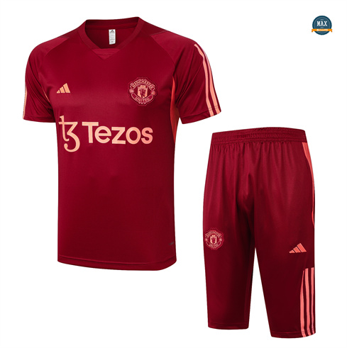 Créer Max Maillot Manchester United + Shorts 2024/25 Training rouge bordeaux pas cher fiable