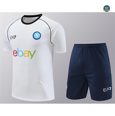 Flocage Max Maillot Naples + Shorts 2024/25 Training Blanc pas cher fiable