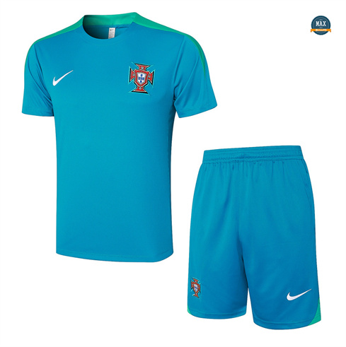 Acheter Max Maillot Portugal + Shorts 2024/25 Training bleu pas cher fiable