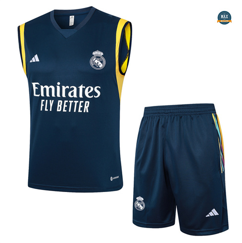 Flocage Max Maillot Real Madrid Debardeur 2024/25 Training bleu marine pas cher fiable