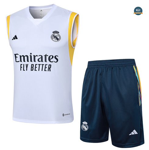 Créer Max Maillot Real Madrid Debardeur 2024/25 Training Blanc pas cher fiable