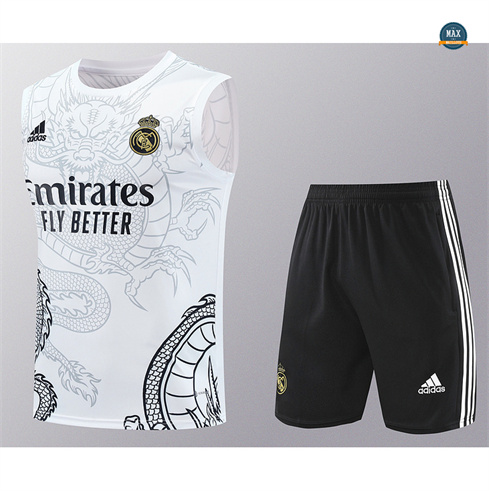 Marque Max Maillot Real Madrid Debardeur 2024/25 Training Blanc pas cher fiable