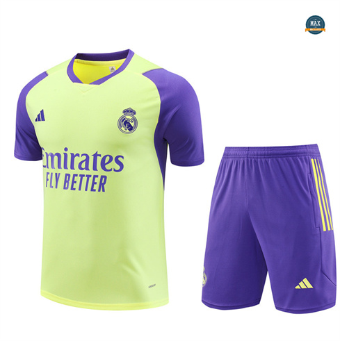 Acheter Max Maillot Real Madrid Enfant + Shorts 2024/25 Training jaune clair pas cher fiable