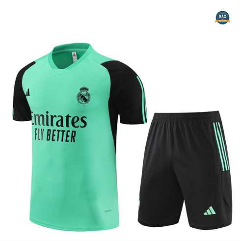 Soldes Max Maillot Real Madrid Enfant + Shorts 2024/25 Training vert pas cher fiable