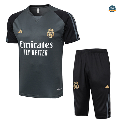 Marque Max Maillot Real Madrid + Shorts 2024/25 Training gris pas cher fiable