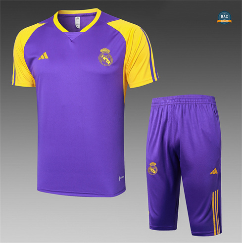 Soldes Max Maillot Real Madrid + Shorts 2024/25 Training Violet pas cher fiable