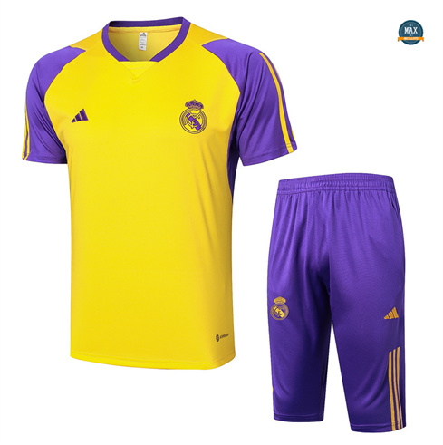 Flocage Max Maillot Real Madrid + Shorts 2024/25 Training jaune pas cher fiable