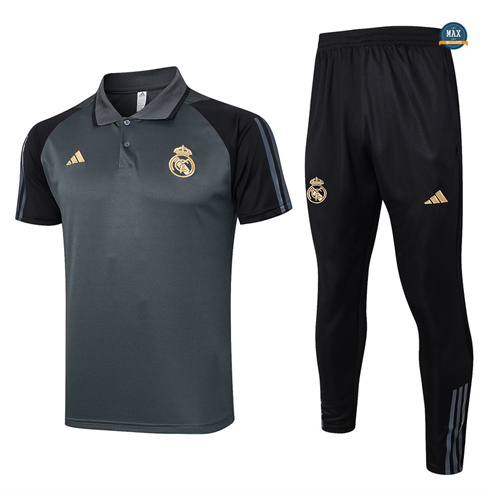 Marque Max Maillots Real Madrid + Pantalon 2024/25 Training gris pas cher fiable
