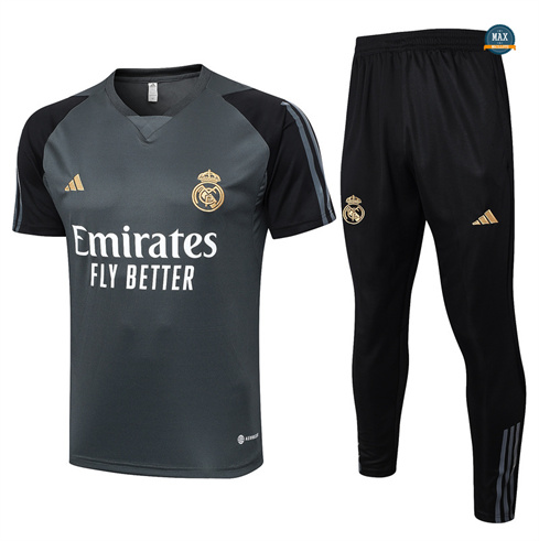 Marque Max Maillot Real Madrid + Pantalon 2024/25 Training gris pas cher fiable
