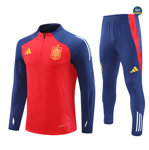 Maxmaillots Soldes Survetement Enfant de foot Espagne 2024 25 Rouge personnalise