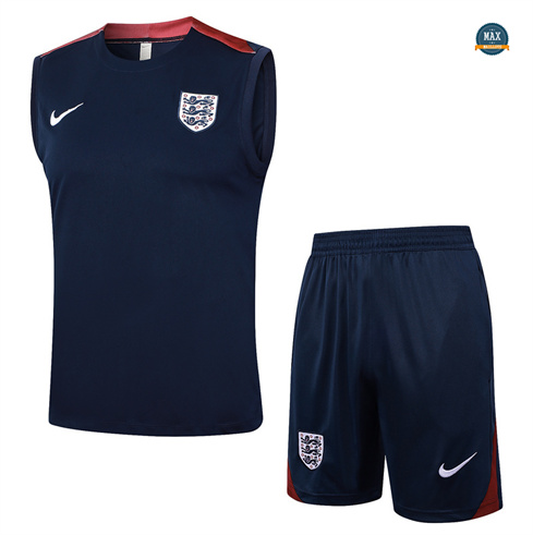 Grossiste Maillot Training Angleterre Ensemble Short Debardeur 2024/25 Bleu Marine