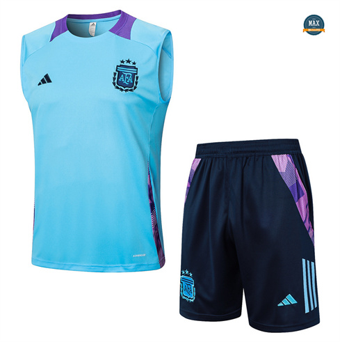 Grossiste Maillot Training Argentine Ensemble Short Debardeur 2024/25 Bleu