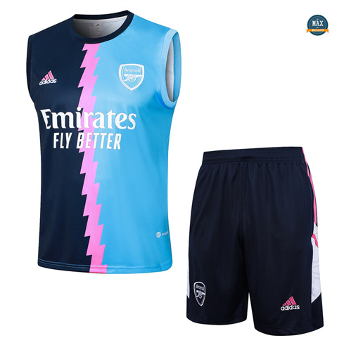 Vente Maillot Training Arsenal Ensemble Short Debardeur 2024/25 Bleu