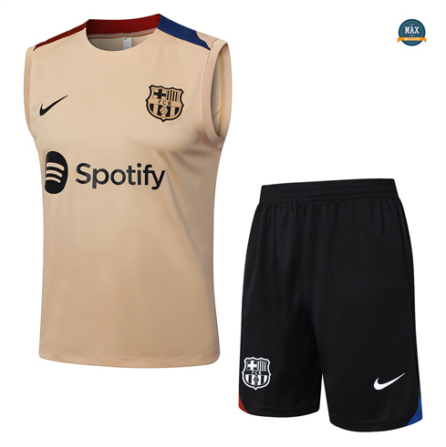 Flocage Maillot Training Barcelone Ensemble Short Debardeur 2024/25 Jaune