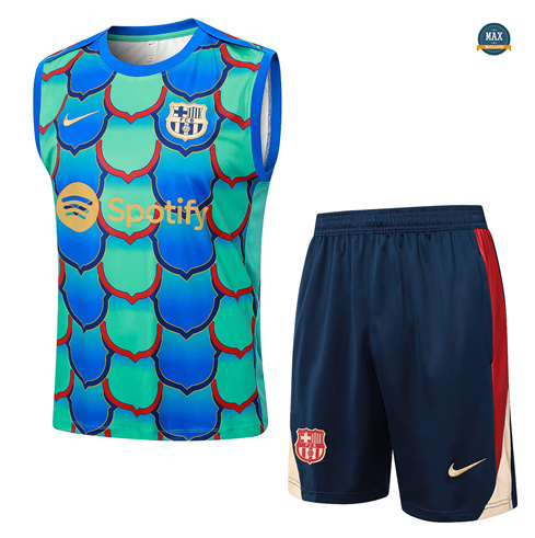 Nouveau Maillot Training Barcelone Ensemble Short Debardeur 2024/25 Vert