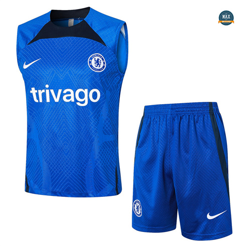 Achetés Maillot Training Chelsea Ensemble Short Debardeur 2024/25 Bleu