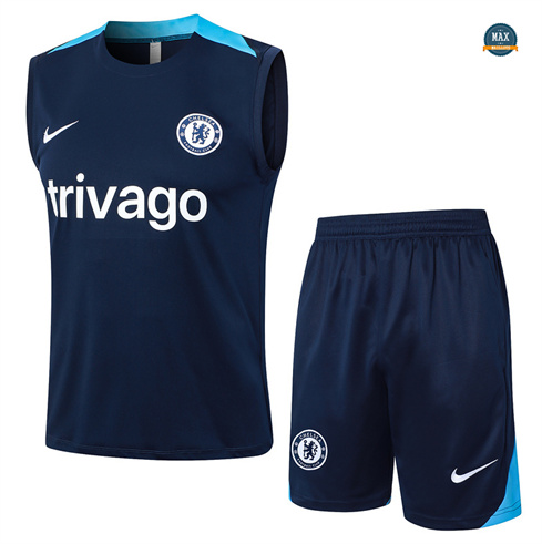 Choix Maillot Training Chelsea Ensemble Short Debardeur 2024/25 Bleu Marine