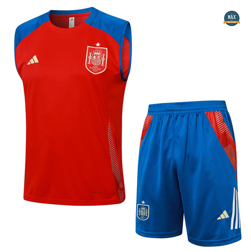 Soldes Maillot Training Espagne Ensemble Short Debardeur 2024/25 Rouge