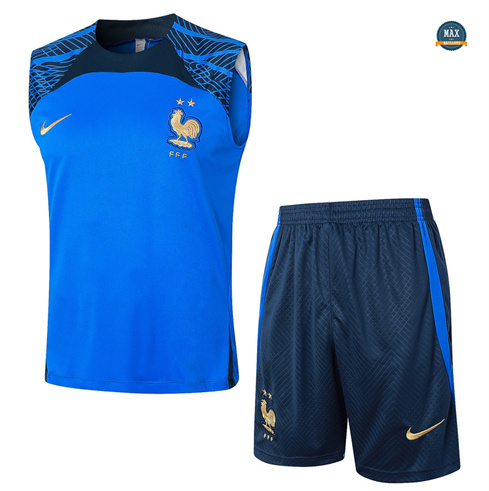 Vente Maillot Training France Ensemble Short Debardeur 2024/25 bleu ciel