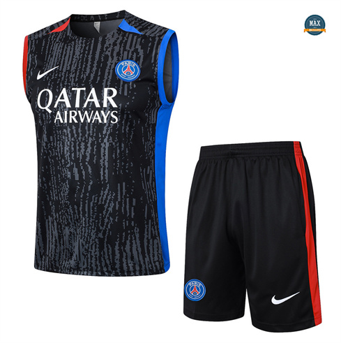 Prix Maillot Training Paris Saint Germain Ensemble Short Debardeur 2024/25 Noir