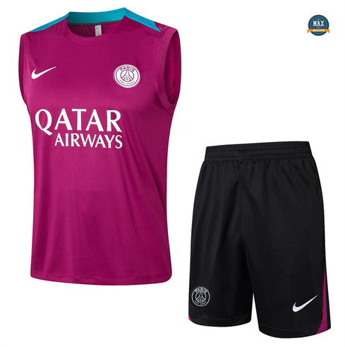 Vente Maillot Training Paris Saint Germain Ensemble Short Debardeur 2024/25 Rose