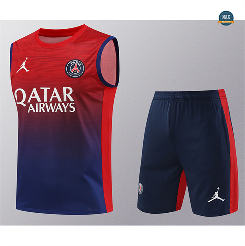 Grossiste Maillot Training Paris Saint Germain Ensemble Short Debardeur 2024/25 Rouge